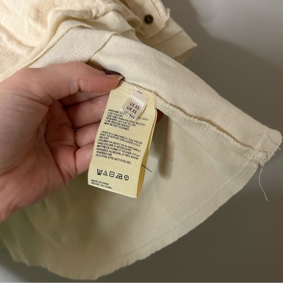 Anthropologie Pilcro Chrissy Babydoll Ruffle Cream Top - Picture 6 of 7